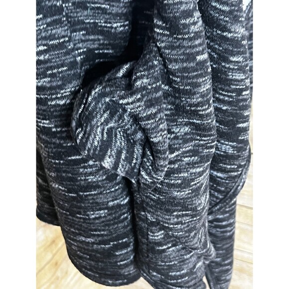 GREEN TEA WARM COZY LINED HEATHER BLACK OPEN FRONT WATERFALL COATIGAN SIZE XL - Picture 4 of 6